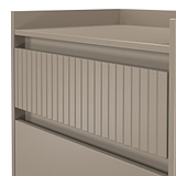 Kenton 2 Drawer Wide Bedside Mushroom Matt from Roseland Furniture