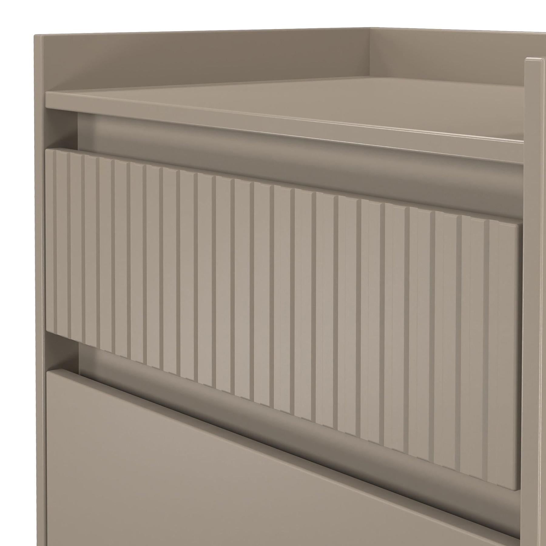 Kenton 2 Drawer Wide Bedside Mushroom Matt from Roseland Furniture
