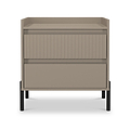 Kenton 2 Drawer Wide Bedside Mushroom Matt from Roseland Furniture