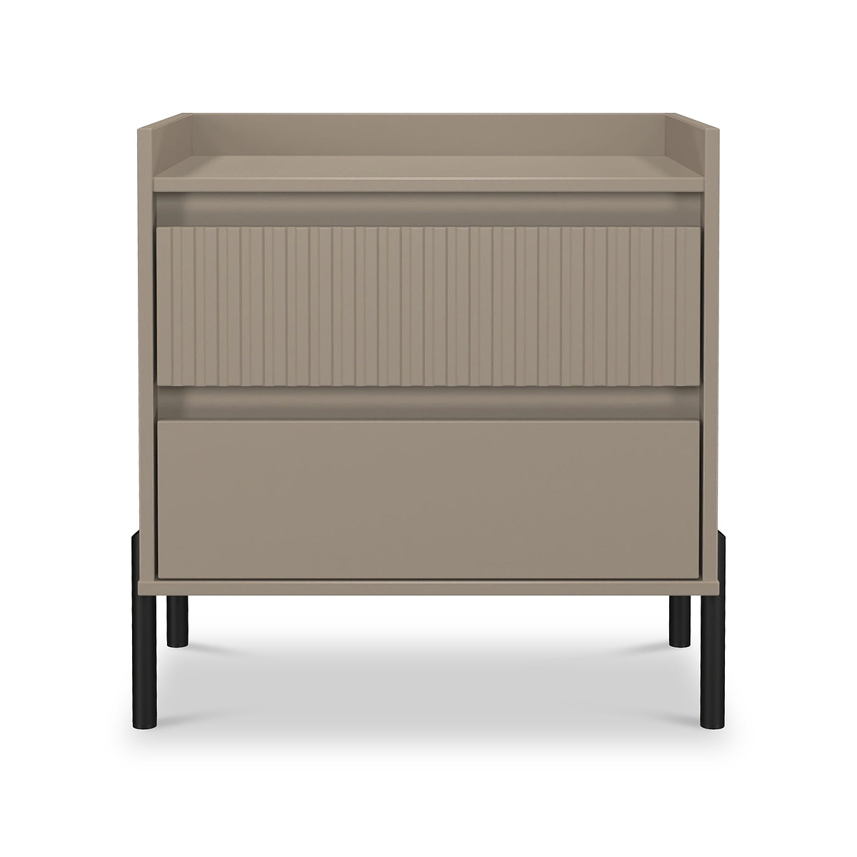 Kenton 2 Drawer Wide Bedside Mushroom Matt from Roseland Furniture