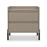 Kenton 2 Drawer Wide Bedside Mushroom Matt from Roseland Furniture