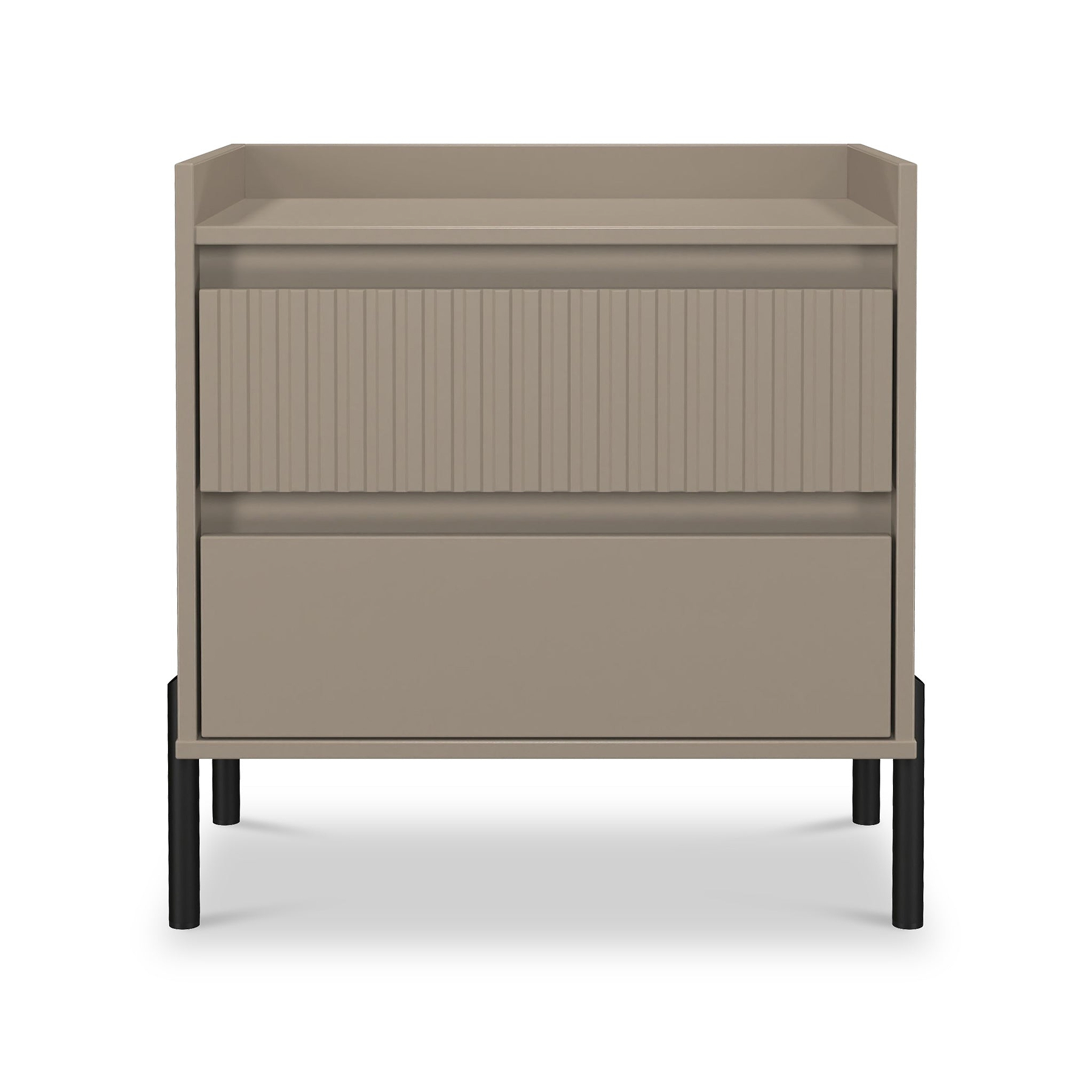 Kenton 2 Drawer Wide Bedside Mushroom Matt from Roseland Furniture