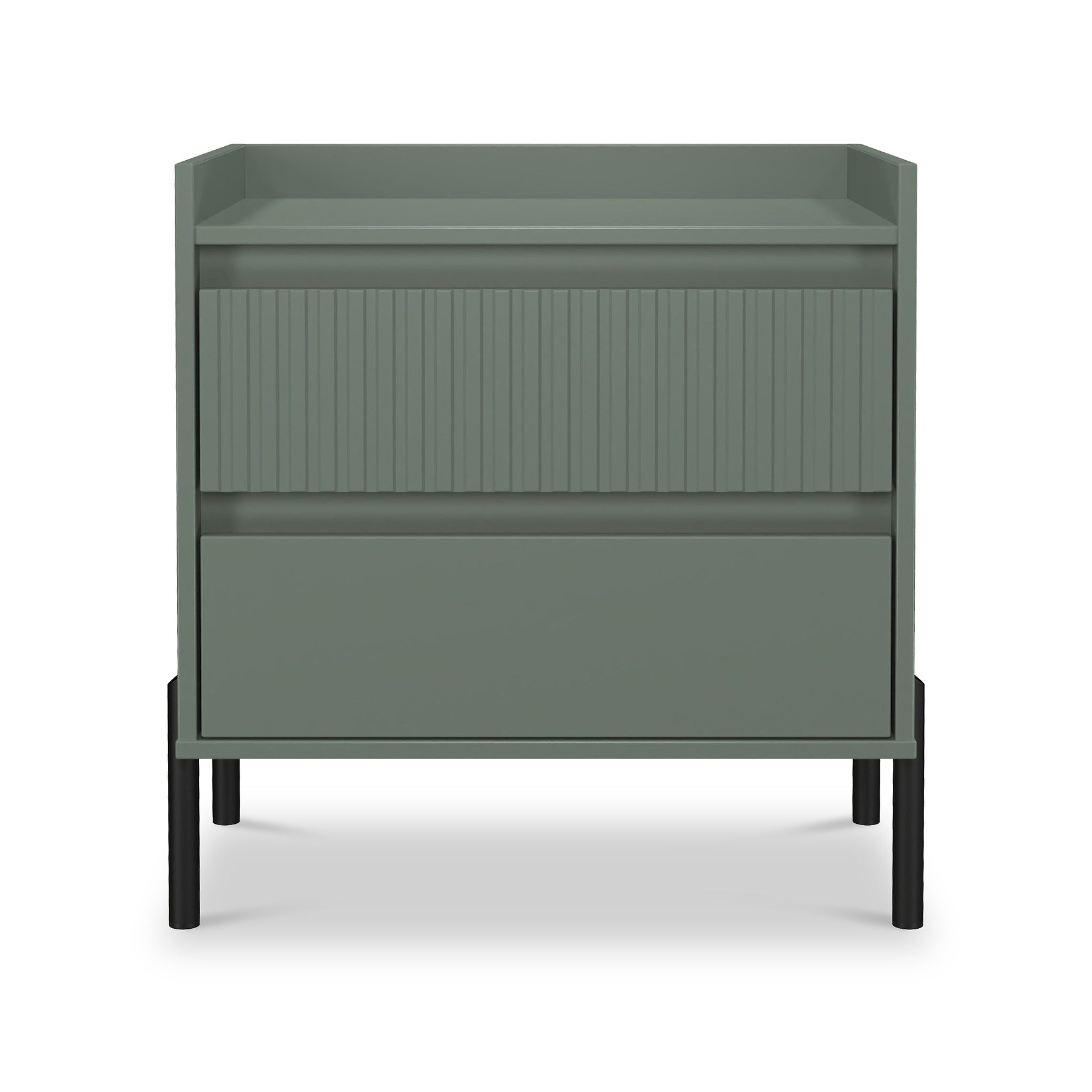 Kenton 2 Drawer Wide Bedside Reed Green from Roseland Furniture
