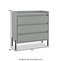 Kenton 3 Drawer Chest Dusk Grey from Roseland Furniture