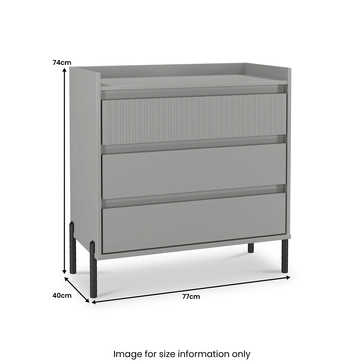 Kenton 3 Drawer Chest Dusk Grey from Roseland Furniture