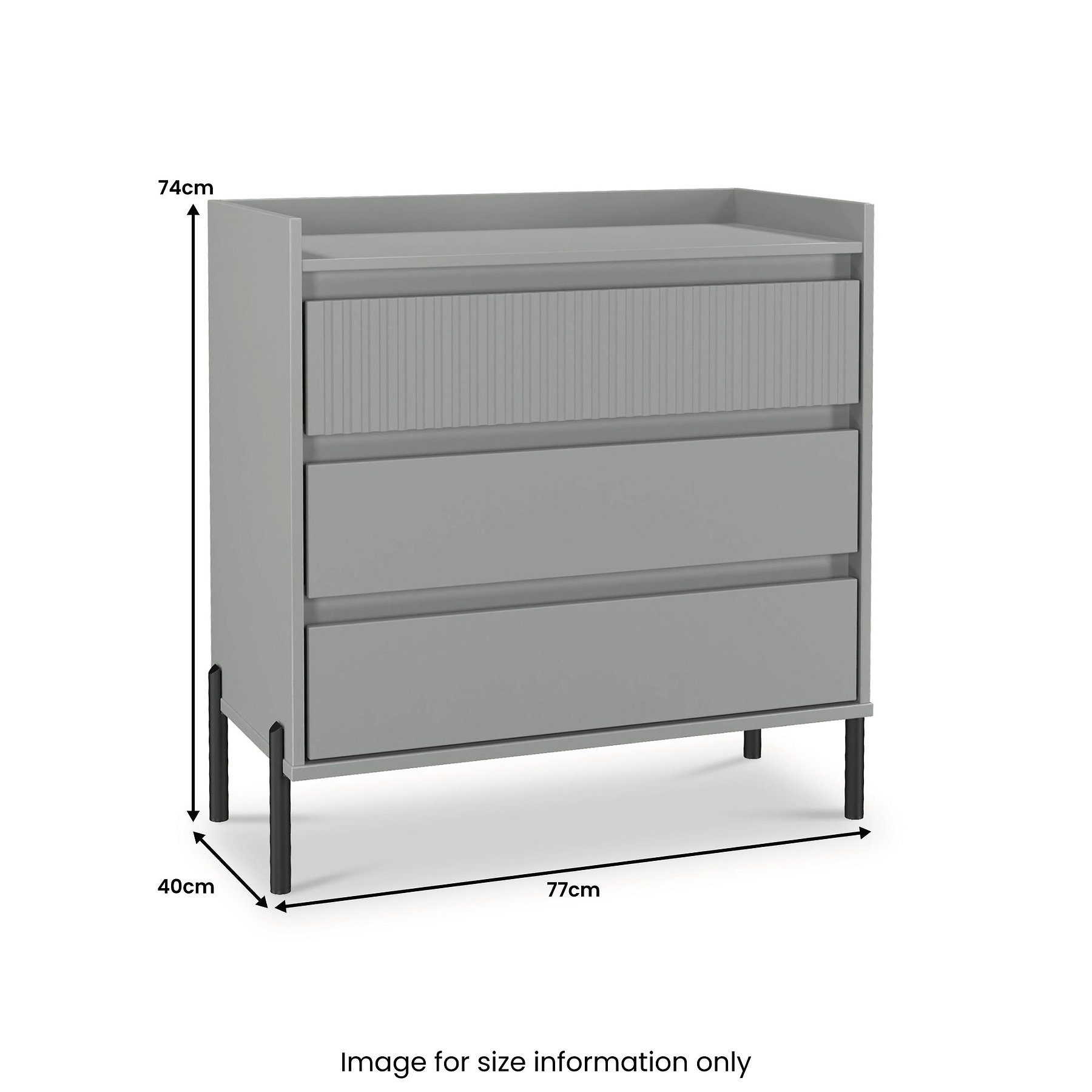 Kenton 3 Drawer Chest Dusk Grey from Roseland Furniture