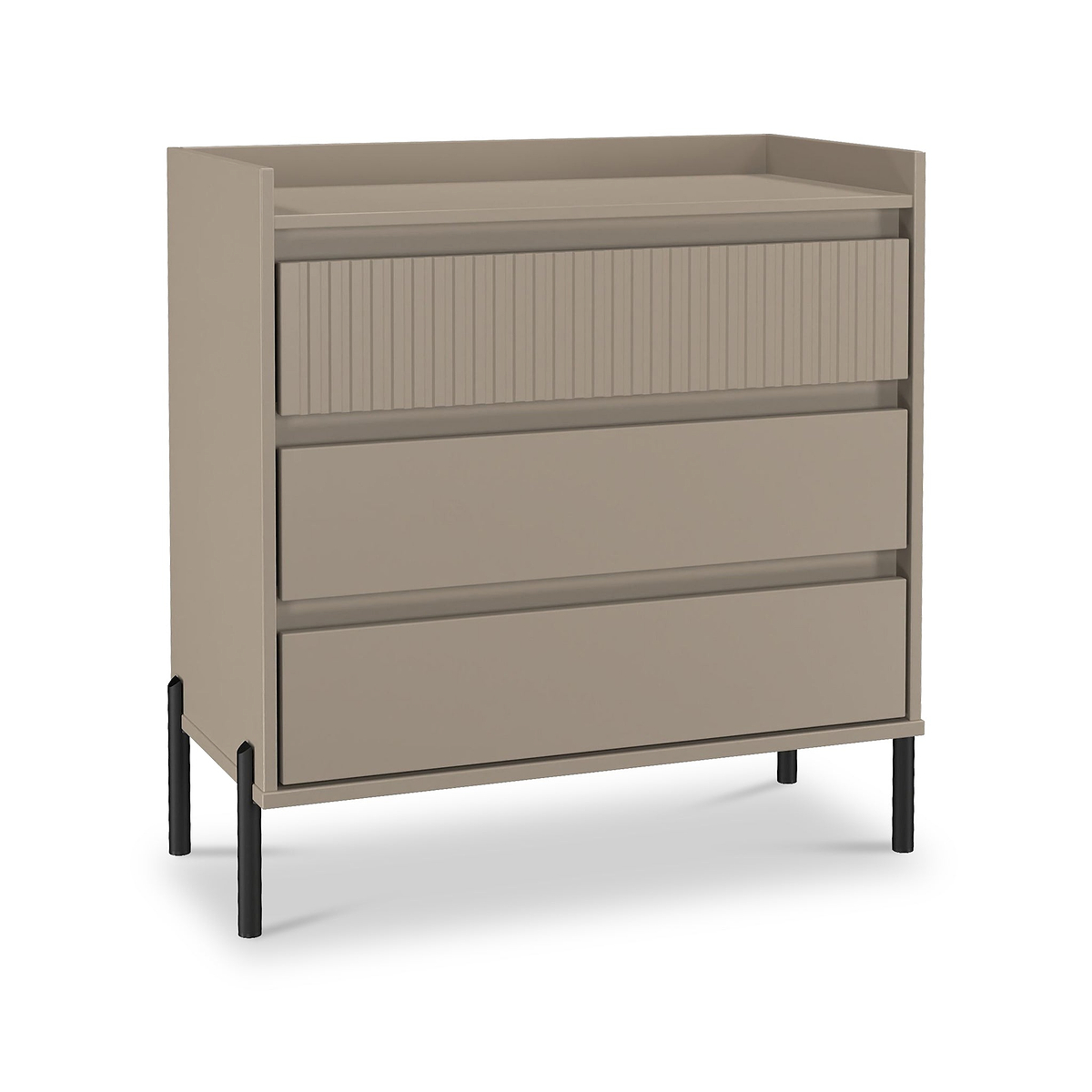 Kenton 3 Drawer Chest Mushroom Matt from Roseland Furniture