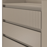 Kenton 3 Drawer Chest Mushroom Matt from Roseland Furniture