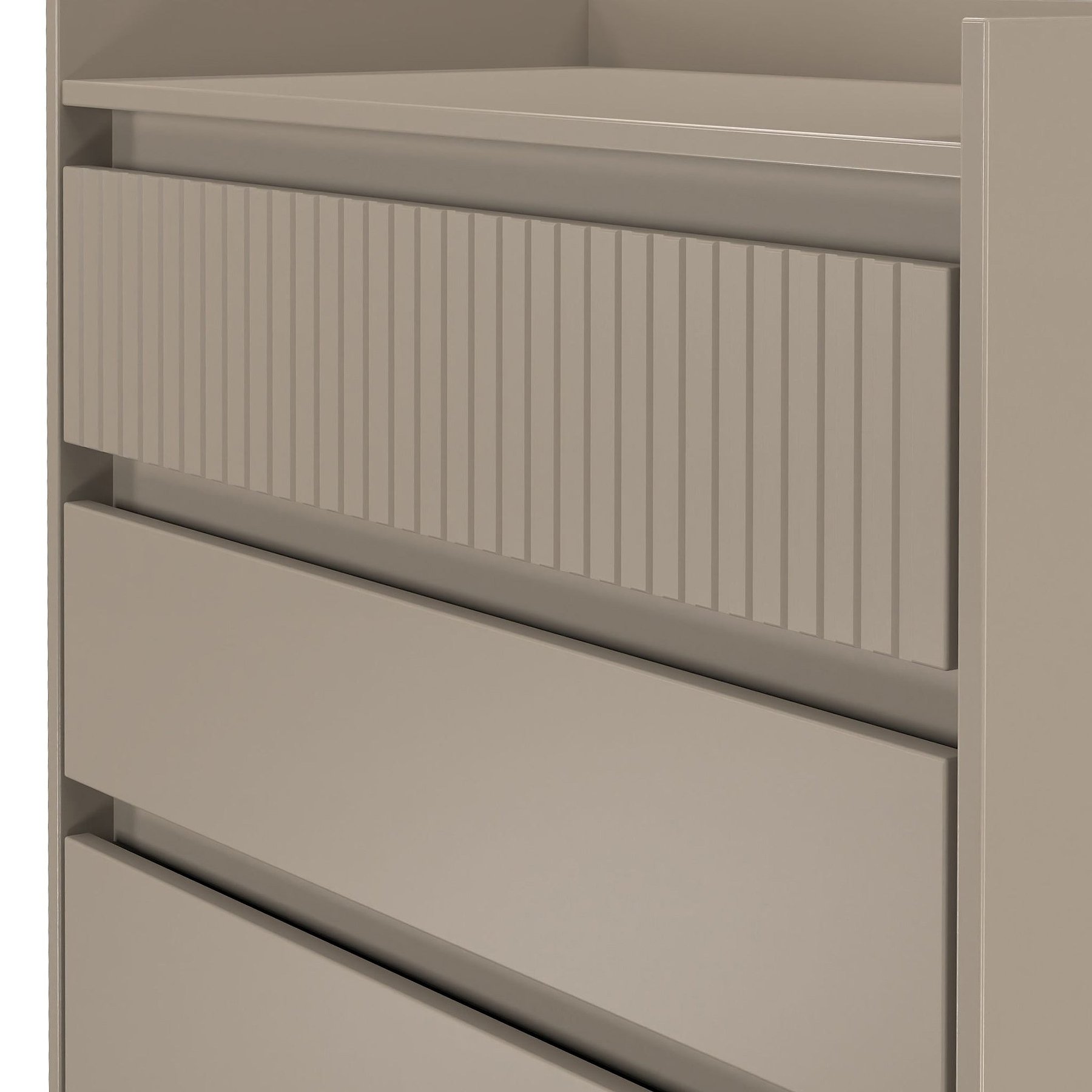 Kenton 3 Drawer Chest Mushroom Matt from Roseland Furniture