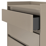 Kenton 3 Drawer Chest Mushroom Matt from Roseland Furniture