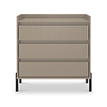 Kenton 3 Drawer Chest Mushroom Matt from Roseland Furniture