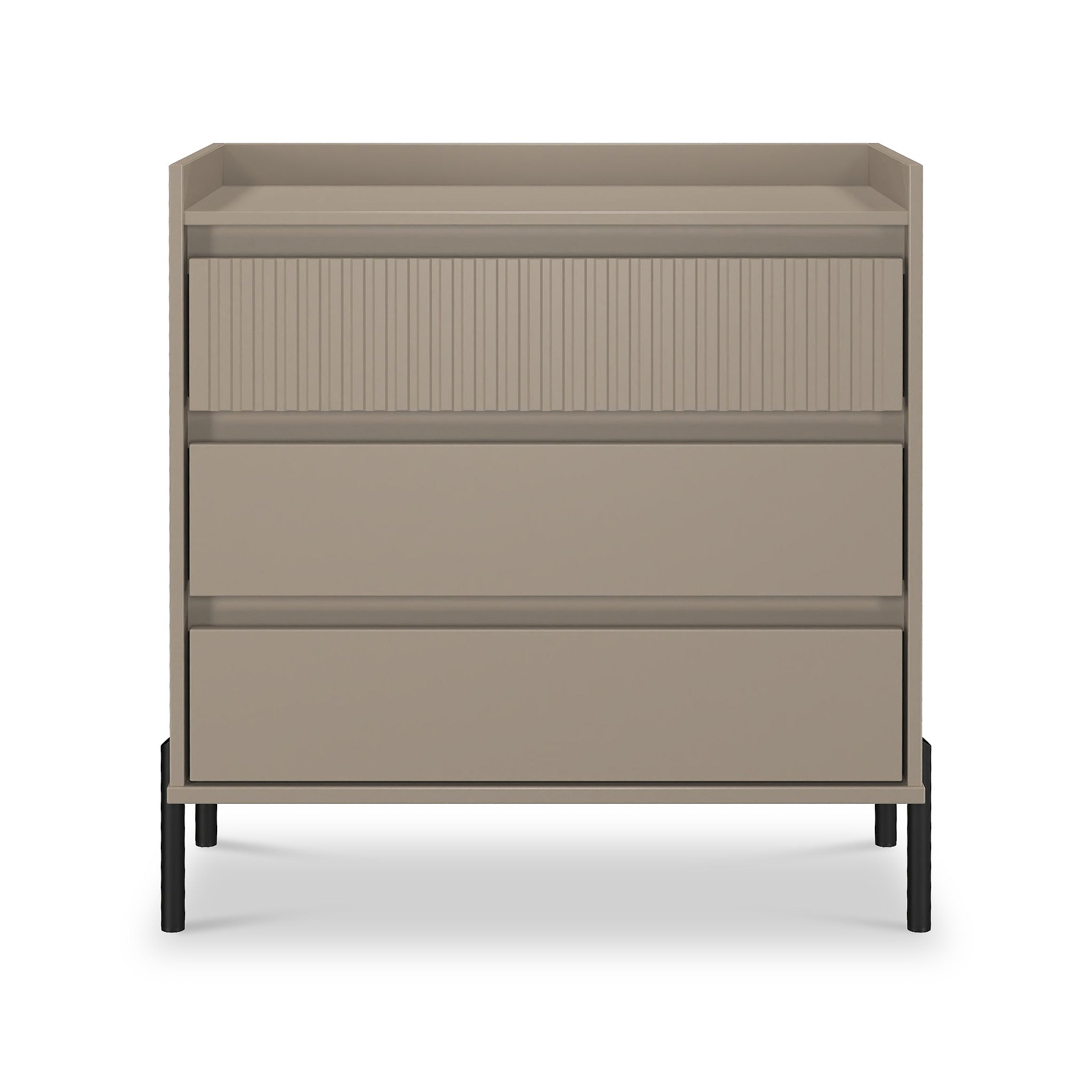 Kenton 3 Drawer Chest Mushroom Matt from Roseland Furniture