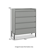 Kenton 4 Drawer Chest Dusk Grey from Roseland Furniture