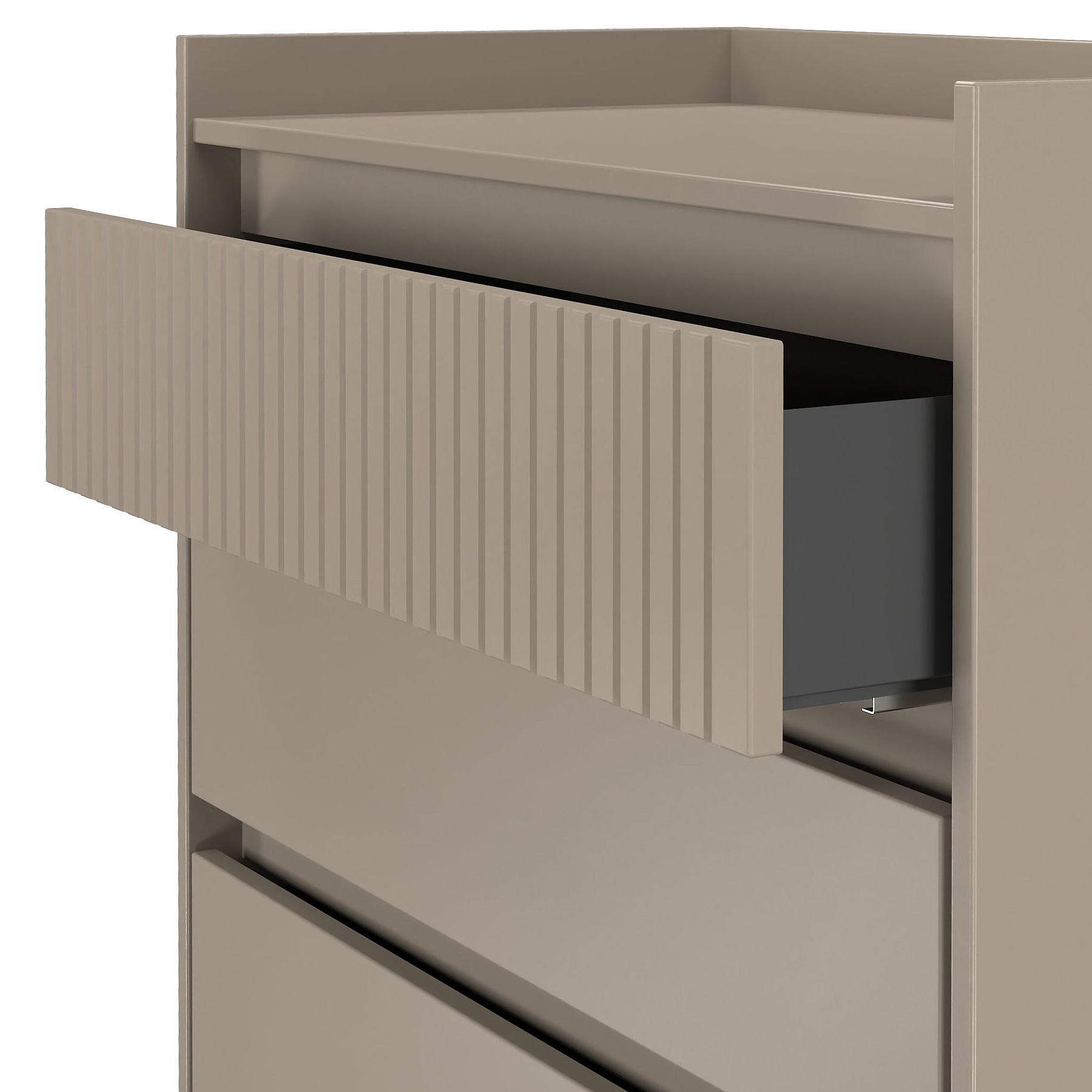 Kenton 4 Drawer Chest Mushroom Matt from Roseland Furniture
