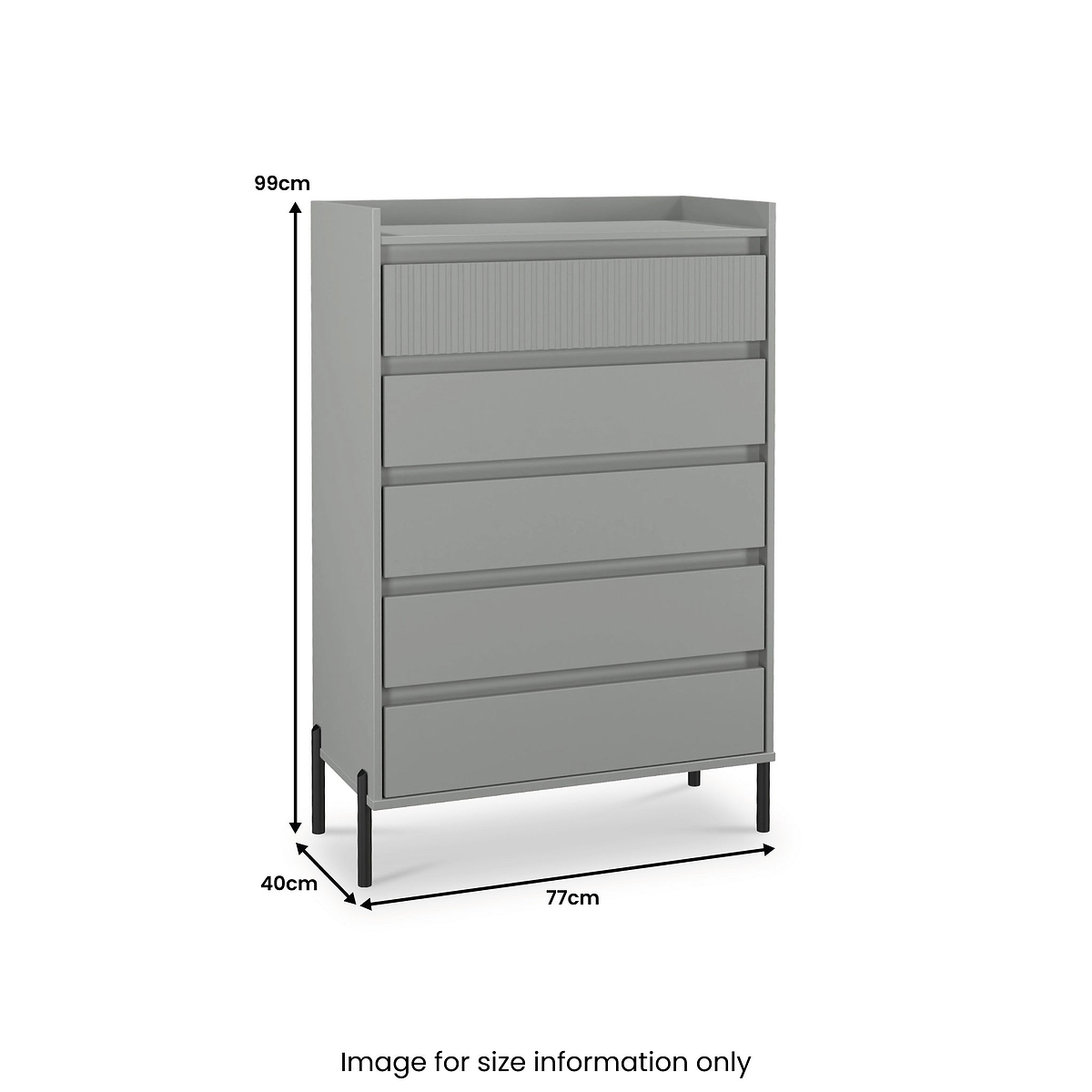Kenton 5 Drawer Chest Dusk Grey from Roseland Furniture