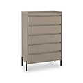 Kenton 5 Drawer Chest Mushroom Matt from Roseland Furniture