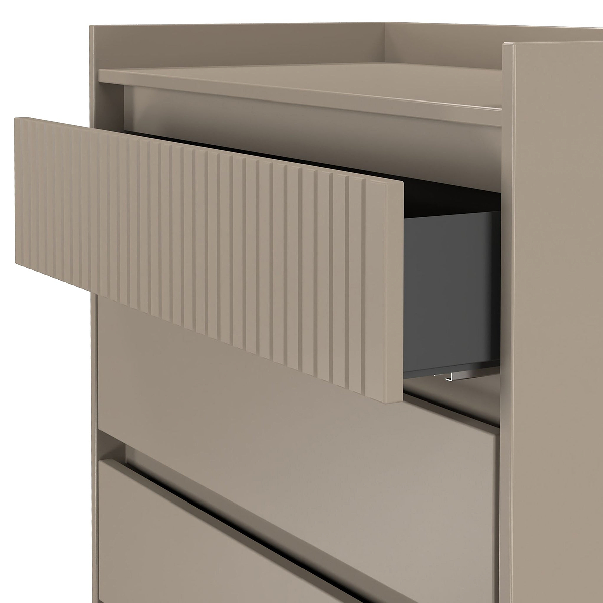 Kenton 5 Drawer Chest Mushroom Matt from Roseland Furniture