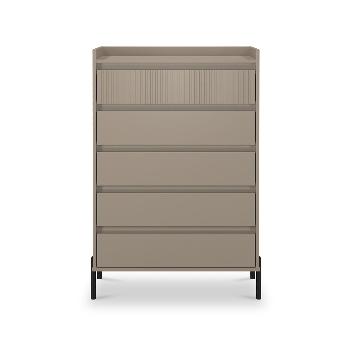 Kenton 5 Drawer Chest Mushroom Matt from Roseland Furniture
