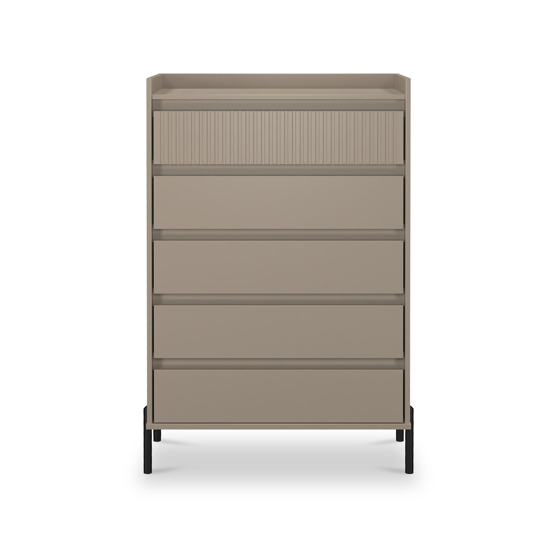 Kenton 5 Drawer Chest Mushroom Matt from Roseland Furniture