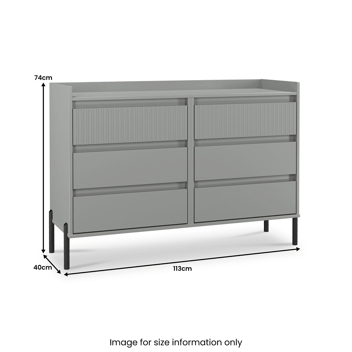 Kenton 6 Drawer Chest Dusk Grey from Roseland Furniture
