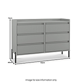 Kenton 6 Drawer Chest Dusk Grey from Roseland Furniture