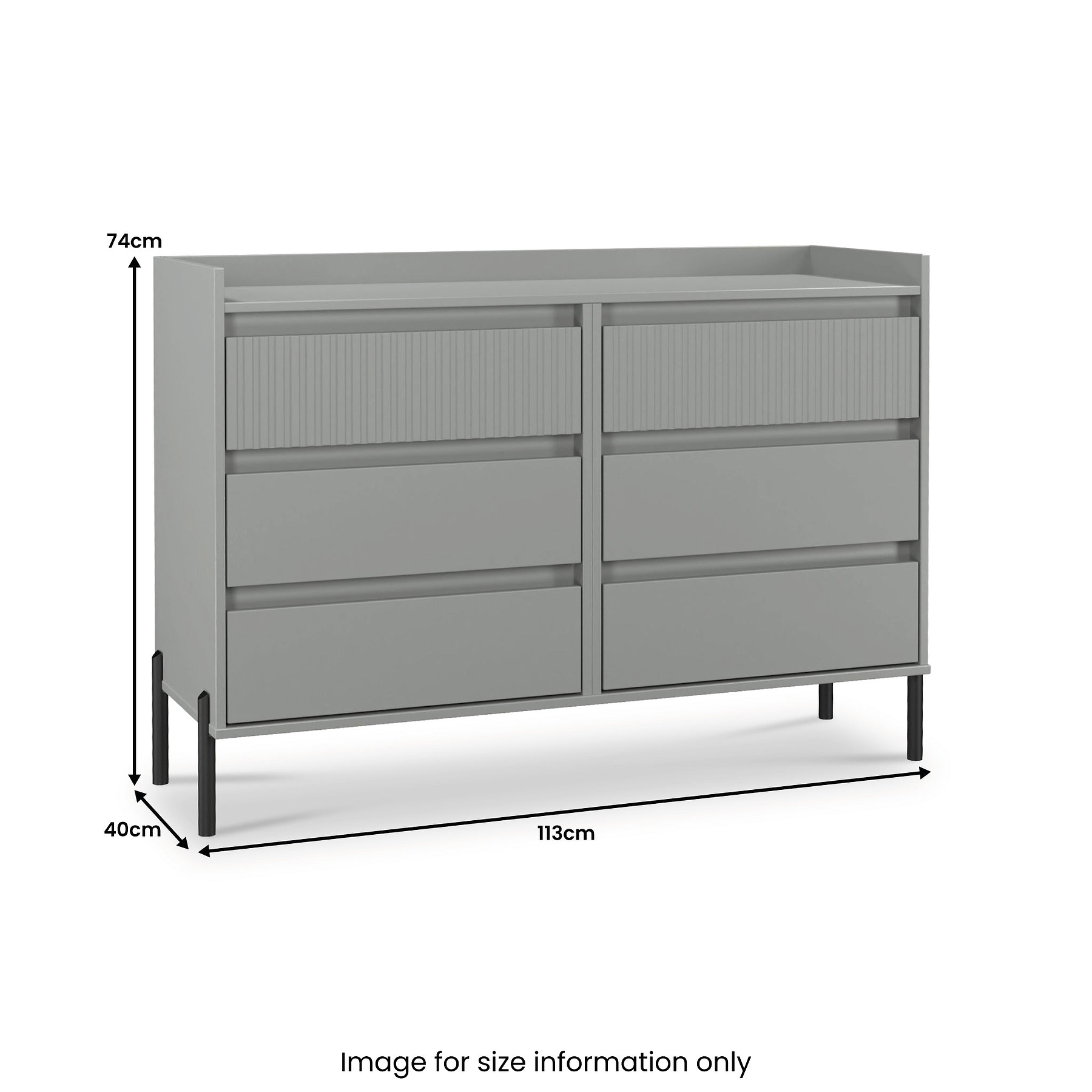 Kenton 6 Drawer Chest Dusk Grey from Roseland Furniture