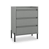 Kenton 3 Drawer Compact Chest Dusk Grey  from Roseland Furniture