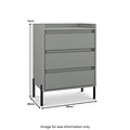 Kenton 3 Drawer Compact Chest Dusk Grey  from Roseland Furniture