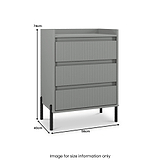Kenton 3 Drawer Compact Chest Dusk Grey  from Roseland Furniture