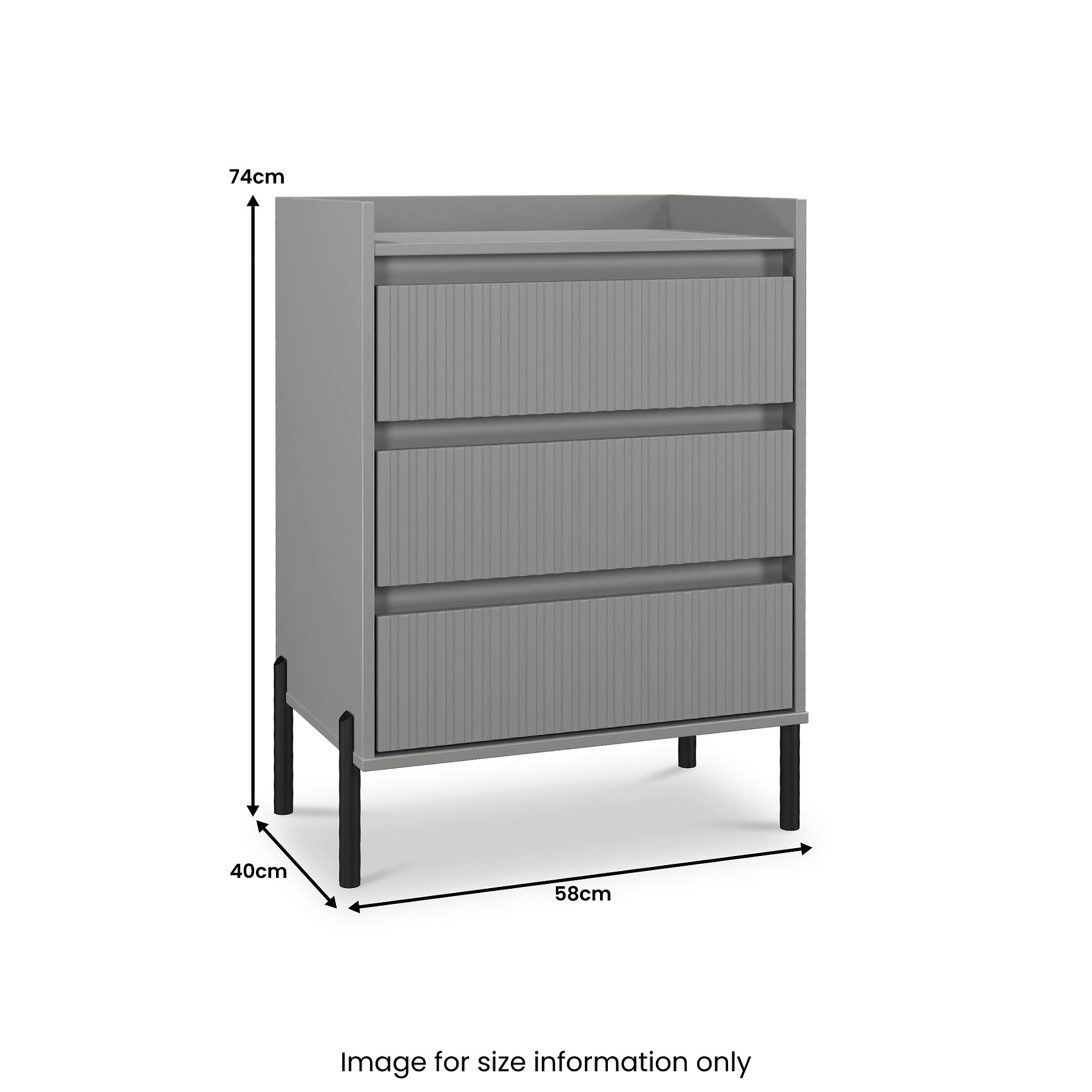 Kenton 3 Drawer Compact Chest Dusk Grey  from Roseland Furniture