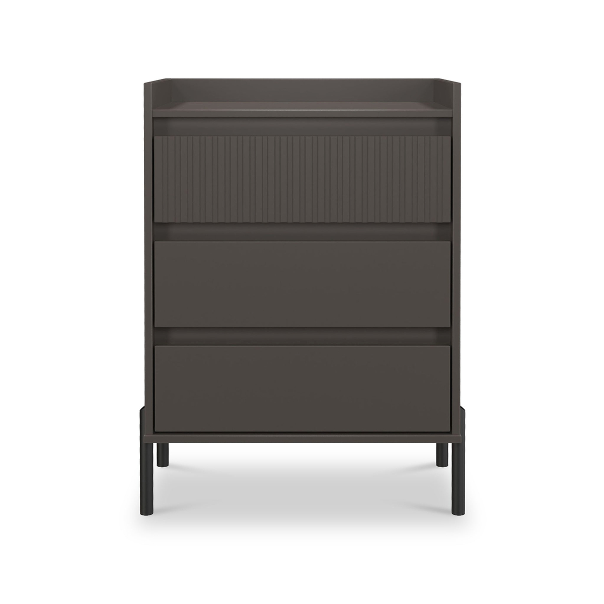 Kenton 3 Drawer Compact Chest Graphite from Roseland Furniture