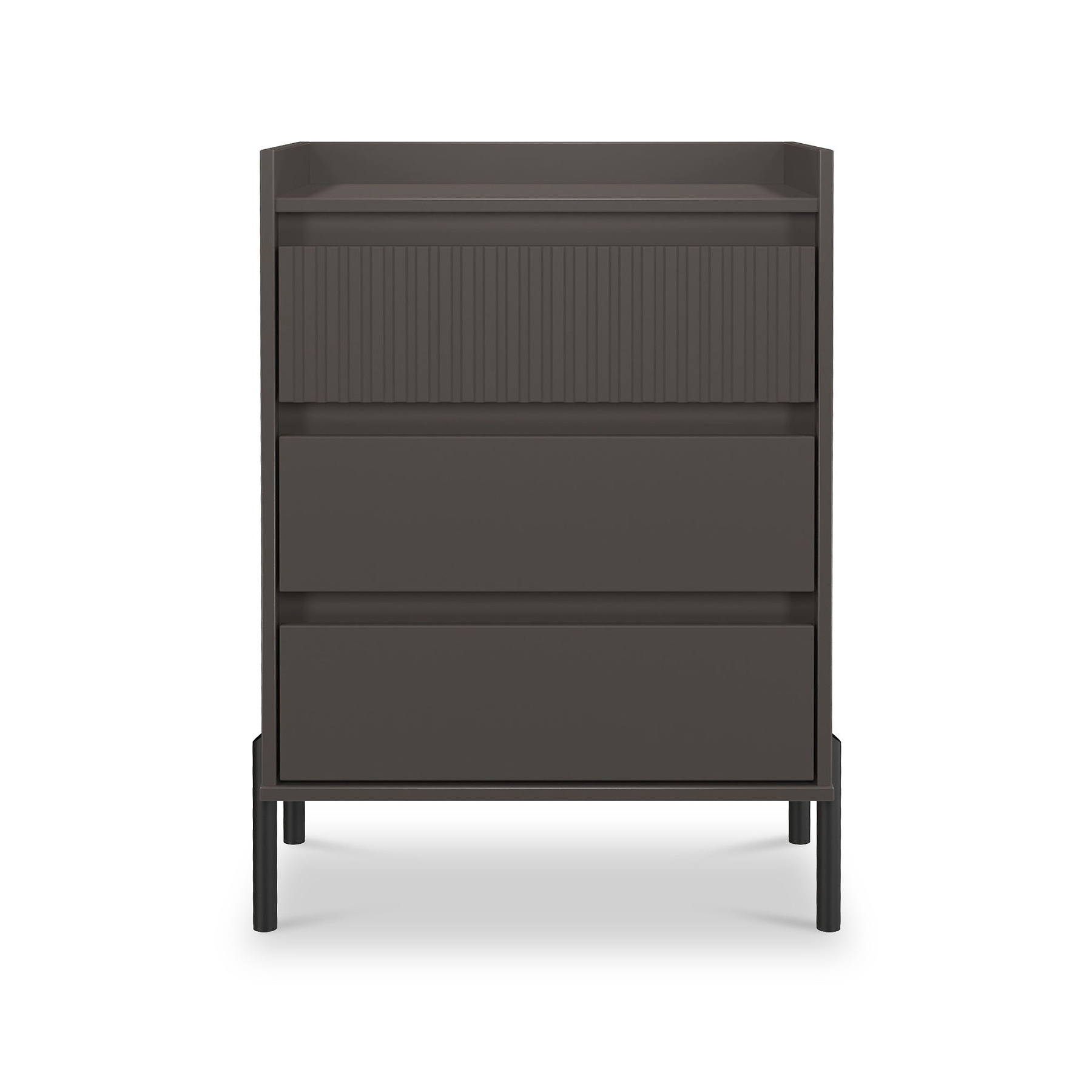 Kenton 3 Drawer Compact Chest Graphite from Roseland Furniture