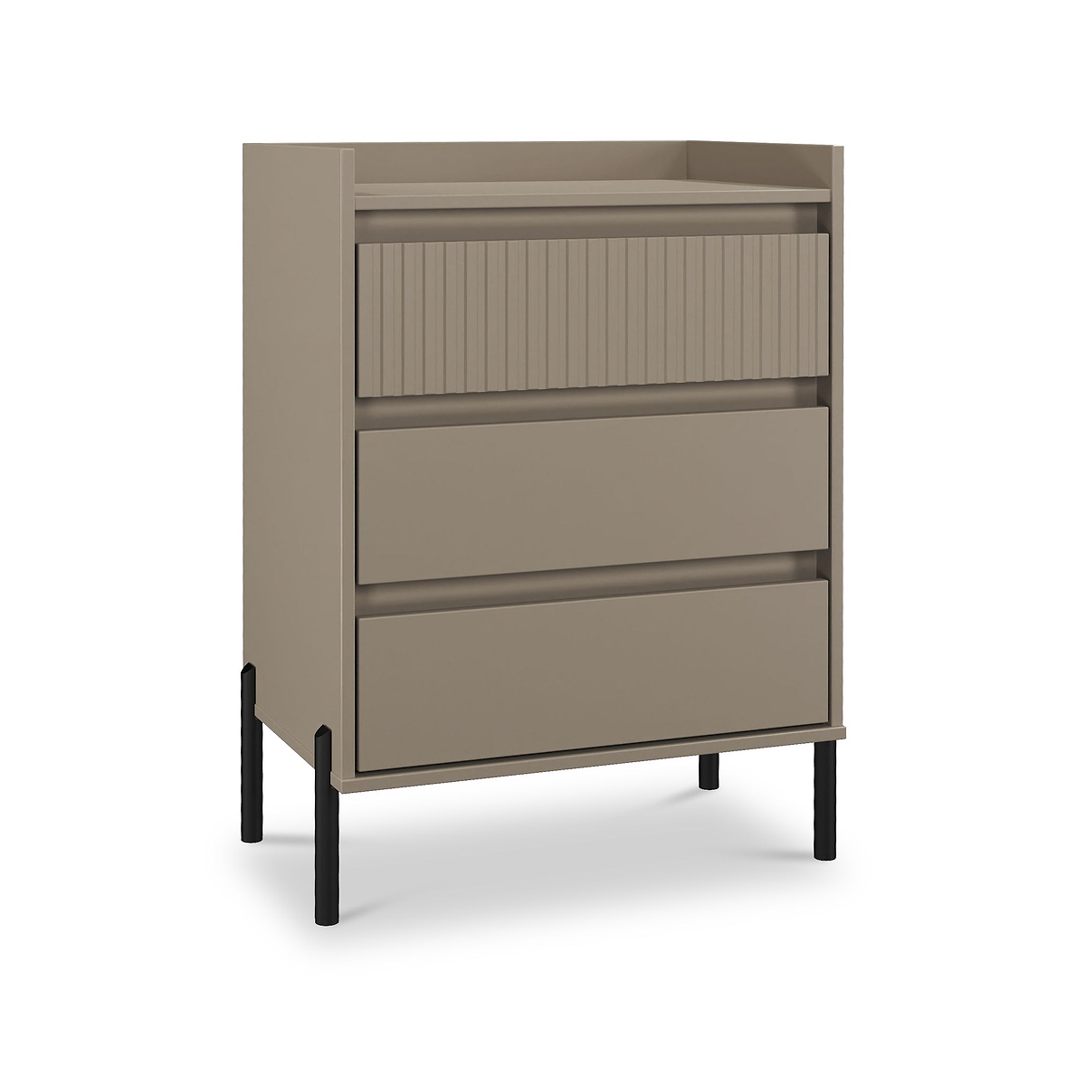 Kenton 3 Drawer Compact Chest Mushroom Matt from Roseland Furniture