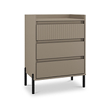 Kenton 3 Drawer Compact Chest Mushroom Matt from Roseland Furniture