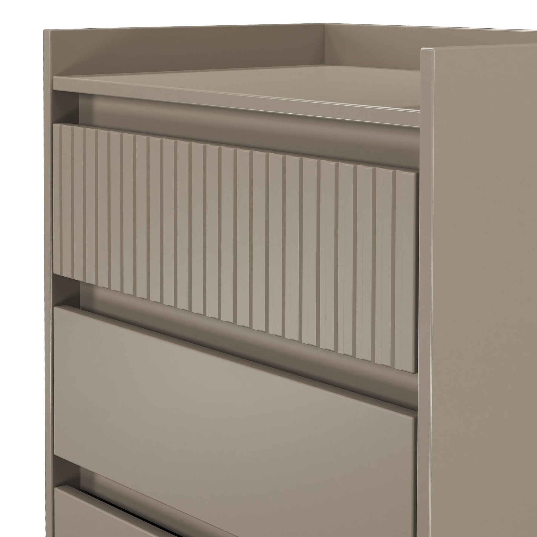 Kenton 3 Drawer Compact Chest Mushroom Matt from Roseland Furniture