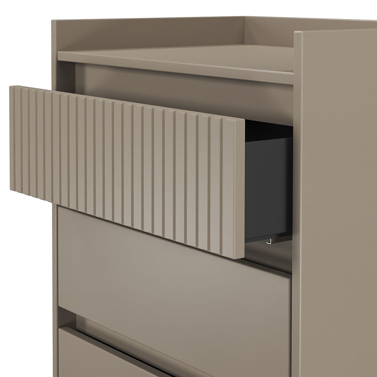 Kenton 3 Drawer Compact Chest Mushroom Matt from Roseland Furniture