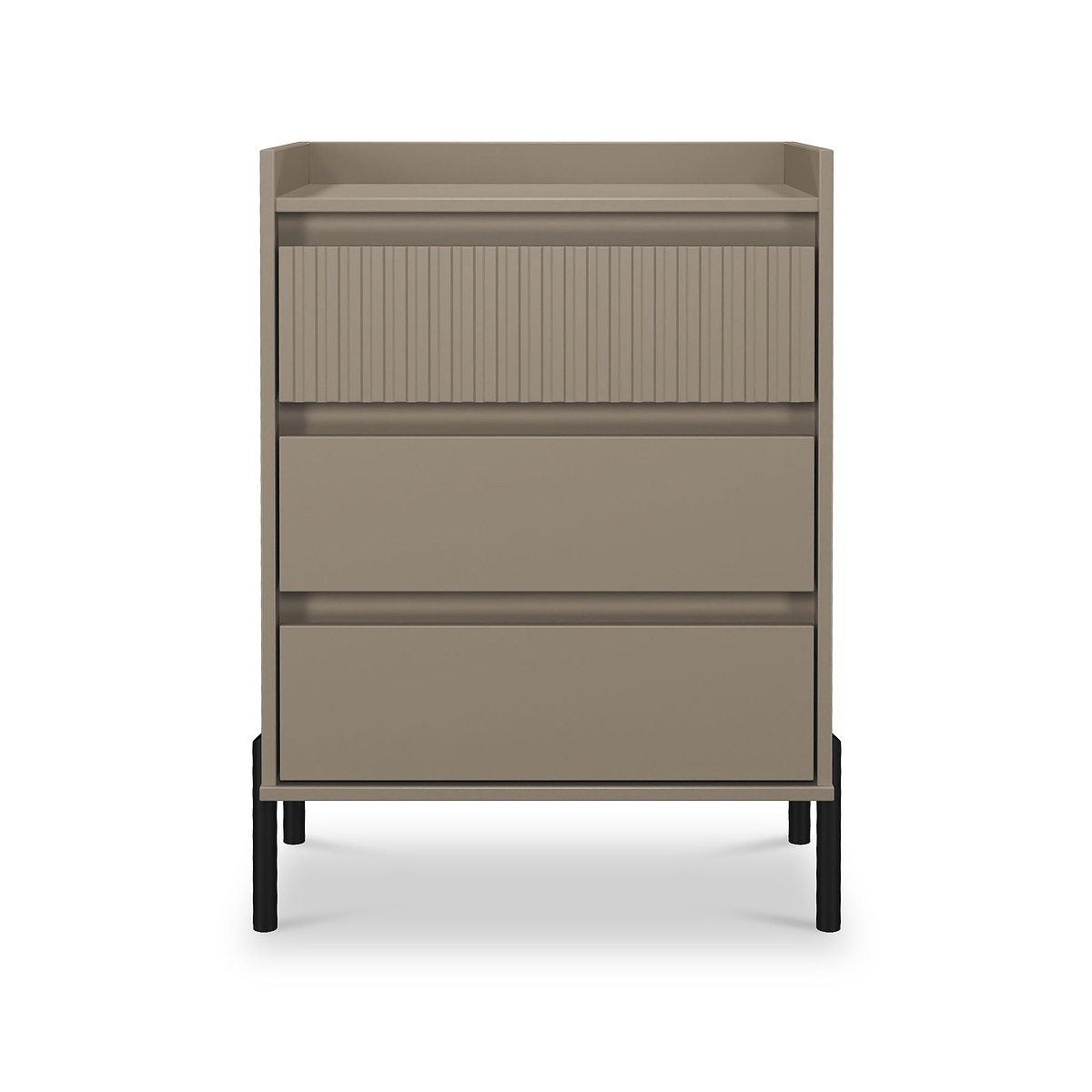 Kenton 3 Drawer Compact Chest Mushroom Matt from Roseland Furniture