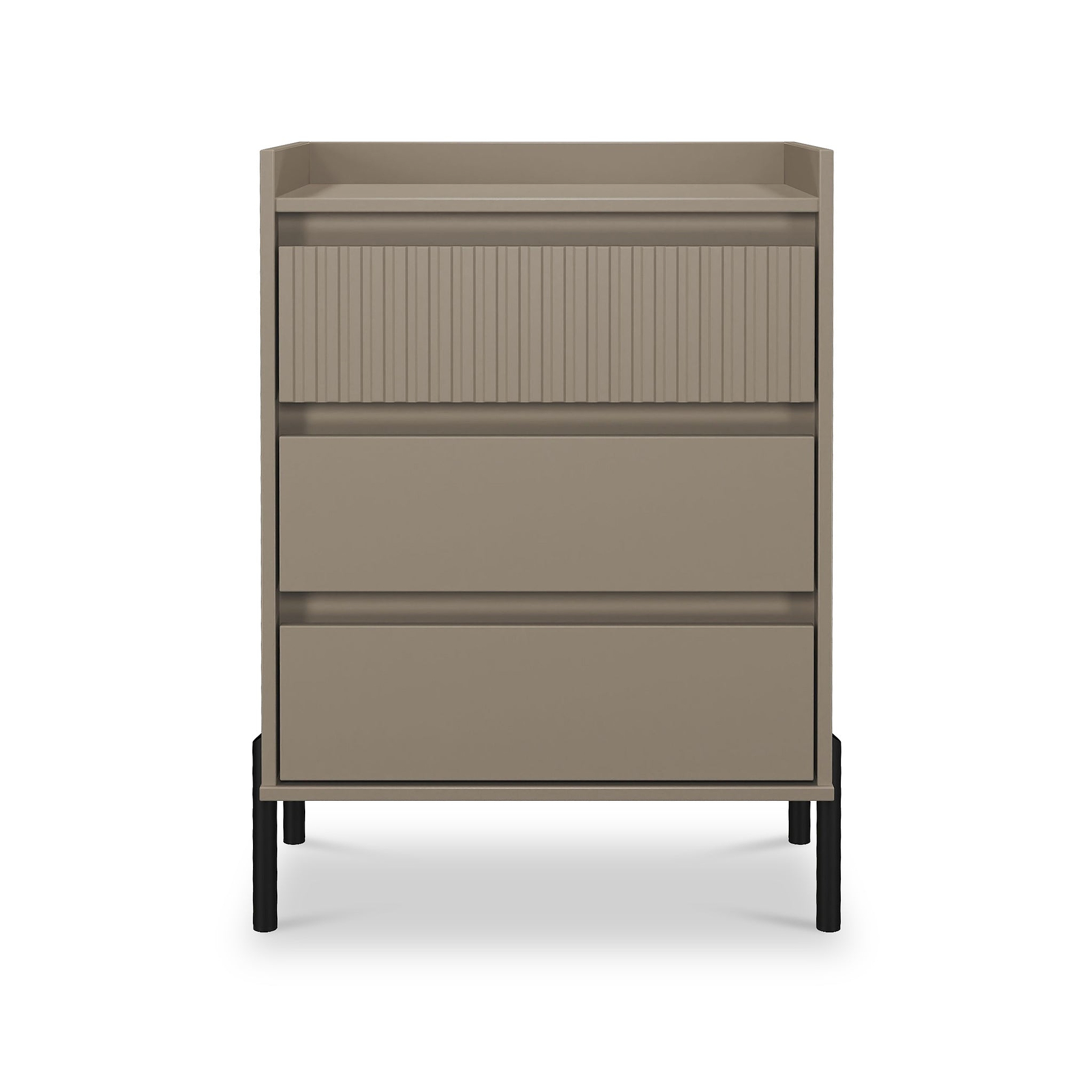 Kenton 3 Drawer Compact Chest Mushroom Matt from Roseland Furniture