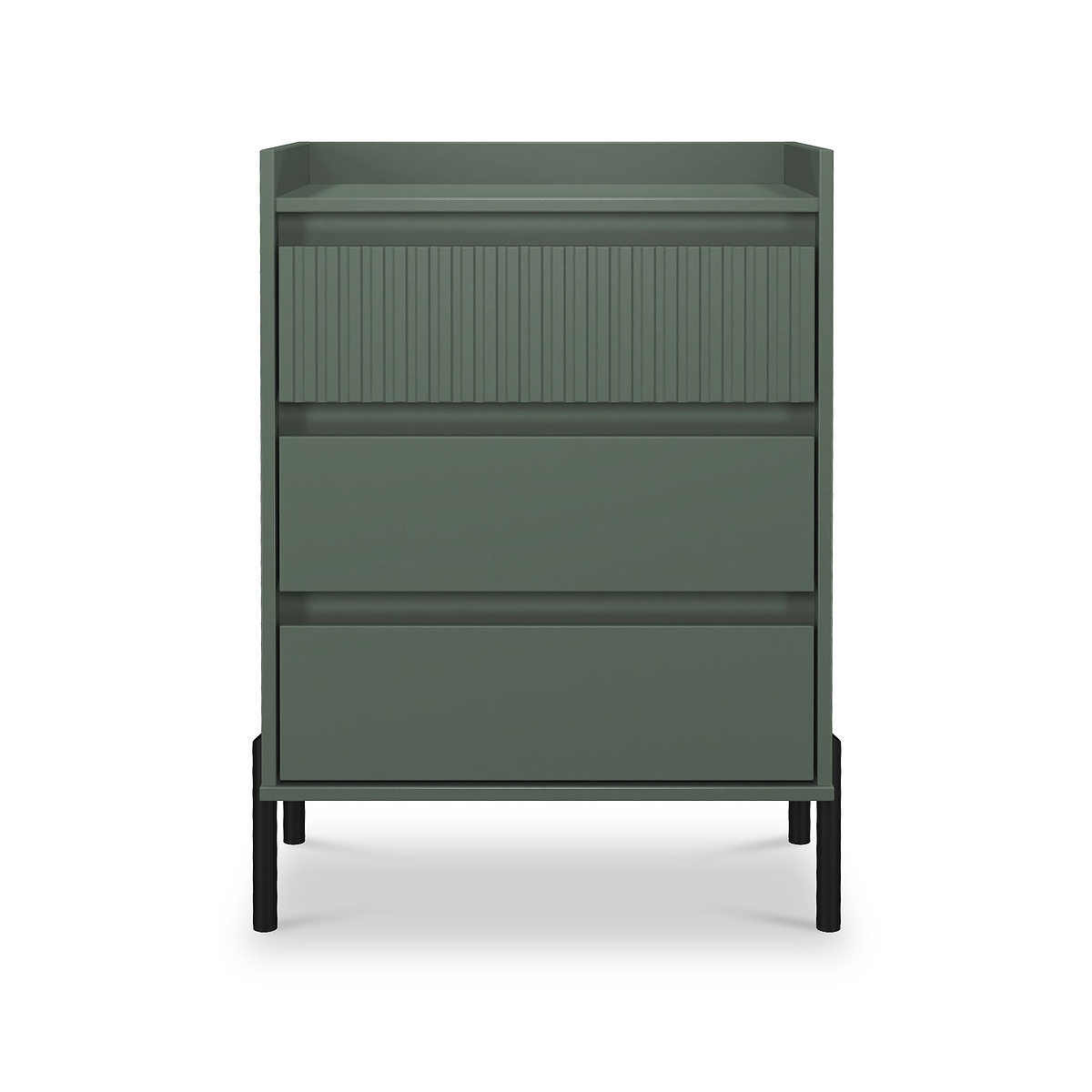 Kenton 3 Drawer Compact Chest Reed Green from Roseland Furniture
