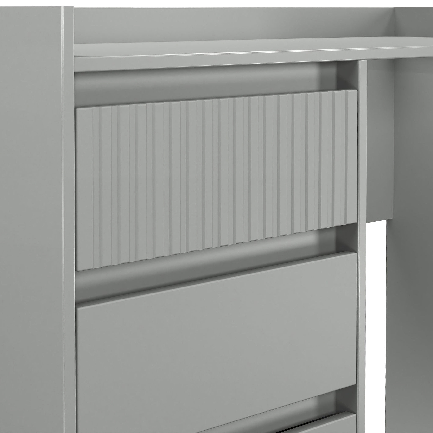 Kenton 4 Drawer Dressing Table Dusk Grey from Roseland Furniture