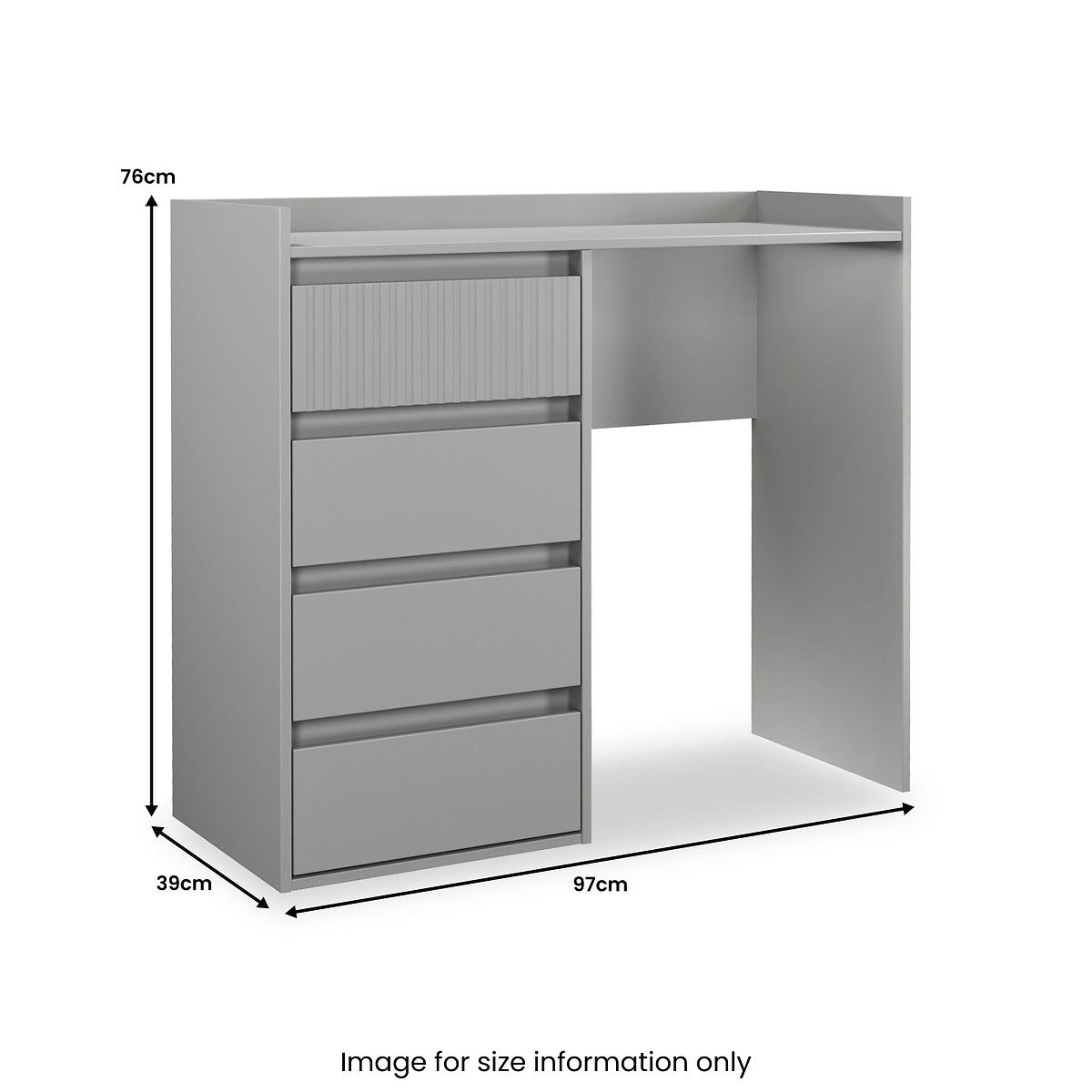 Kenton 4 Drawer Dressing Table Dusk Grey from Roseland Furniture