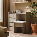 Kenton 4 Drawer Dressing Table Mushroom Matt from Roseland Furniture