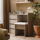 Kenton 4 Drawer Dressing Table Mushroom Matt from Roseland Furniture