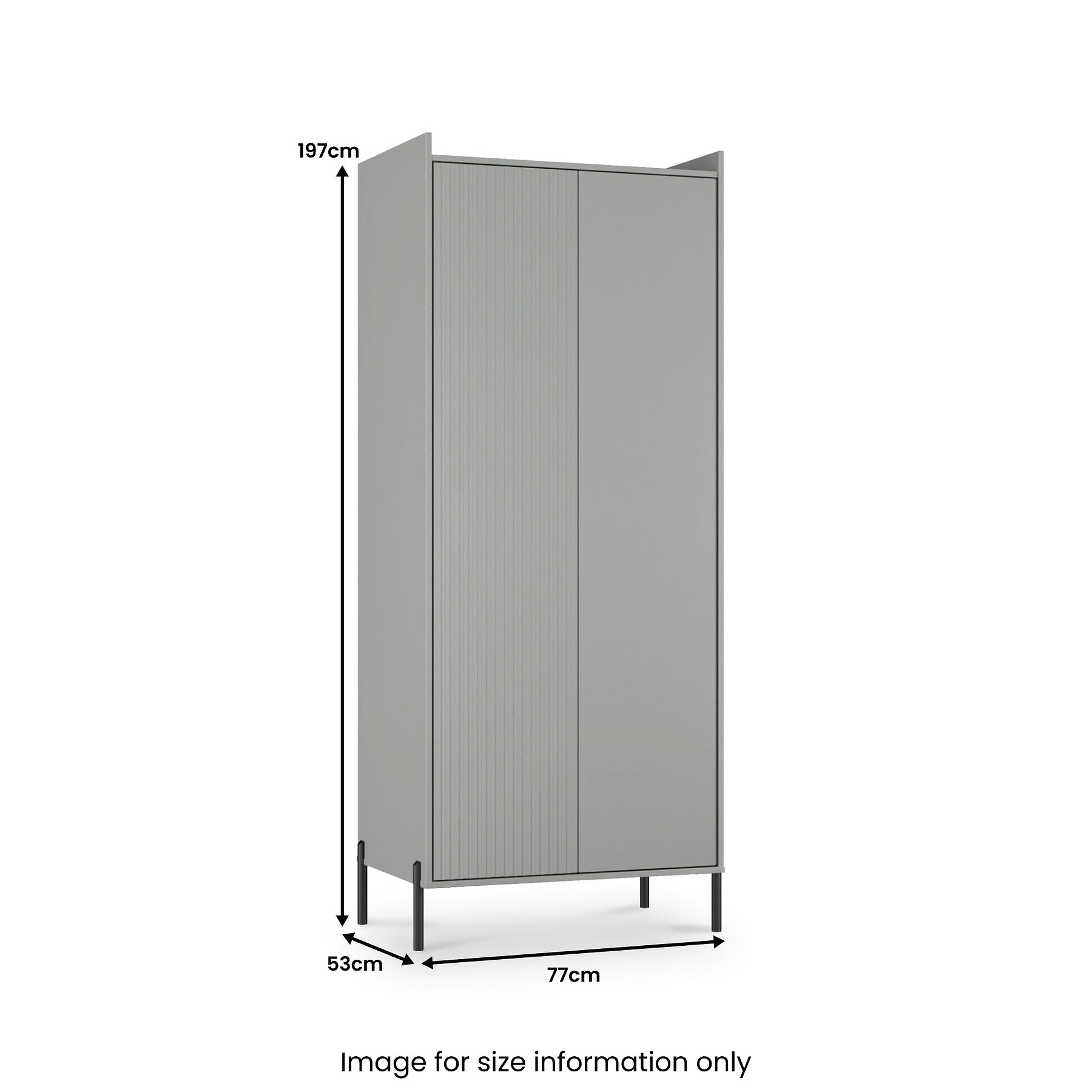 Kenton Double Wardrobe Dusk Grey from Roseland Furniture