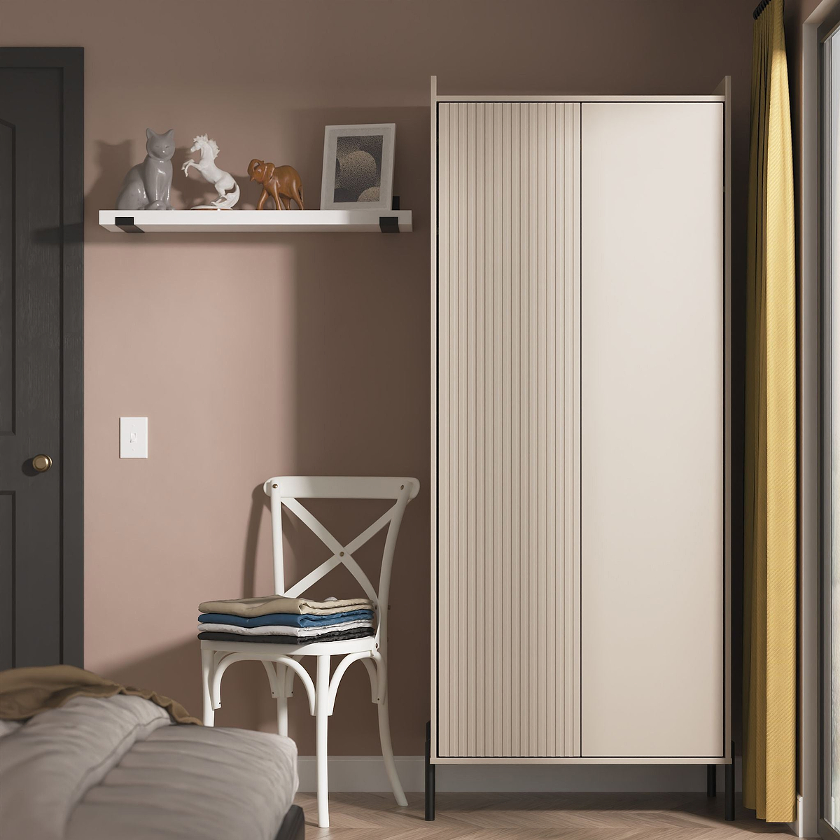 Kenton Double Wardrobe Mushroom Matt from Roseland Furniture