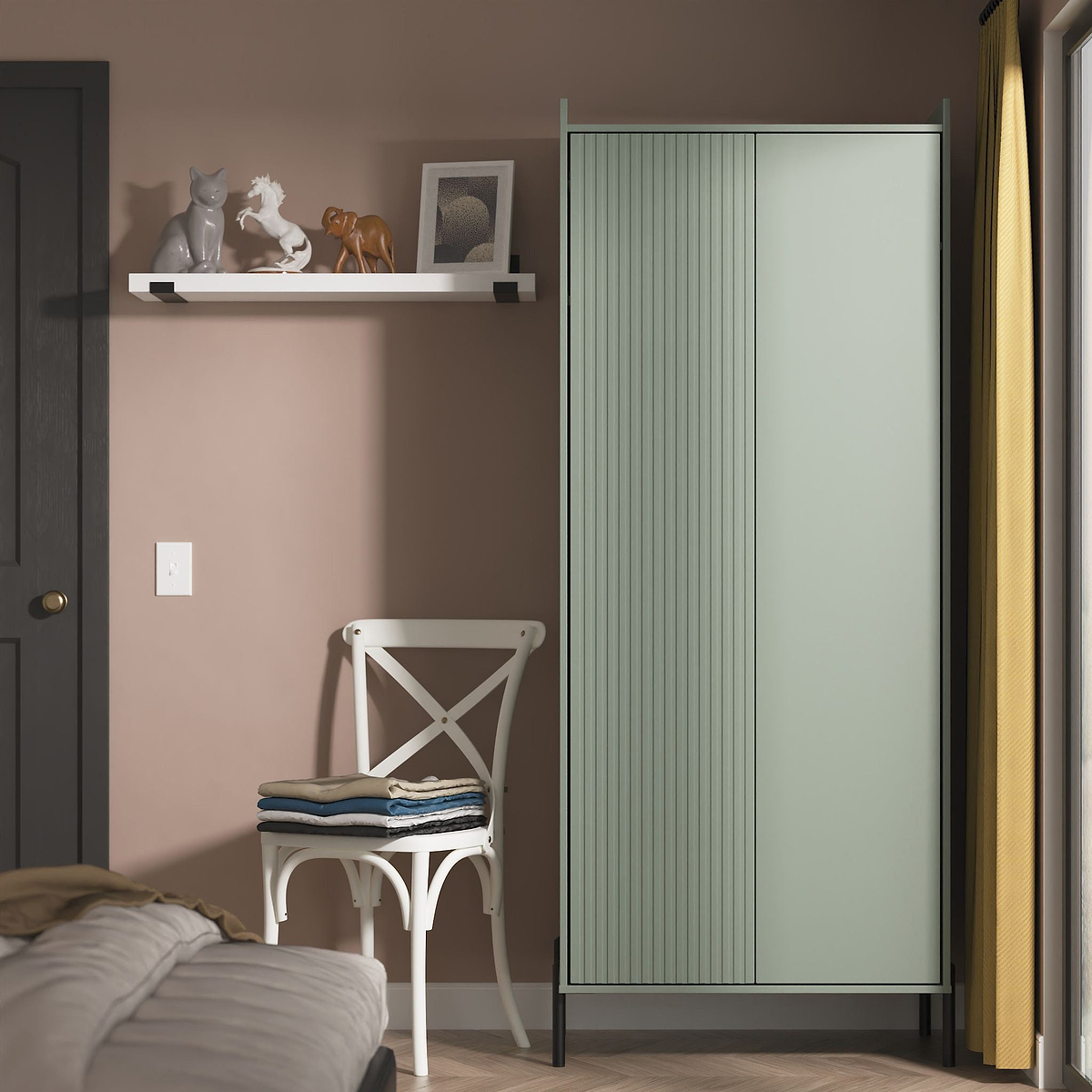 Kenton Double Wardrobe Reed Green from Roseland Furniture