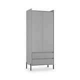 Kenton Double Wardrobe With Drawers Dusk Grey from Roseland Furniture
