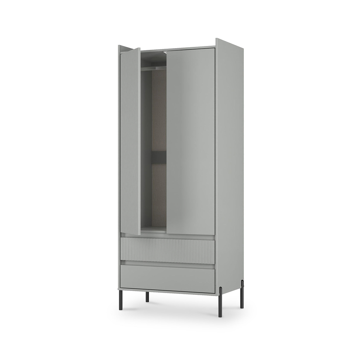 Kenton Double Wardrobe With Drawers Dusk Grey from Roseland Furniture