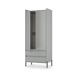 Kenton Double Wardrobe With Drawers Dusk Grey from Roseland Furniture