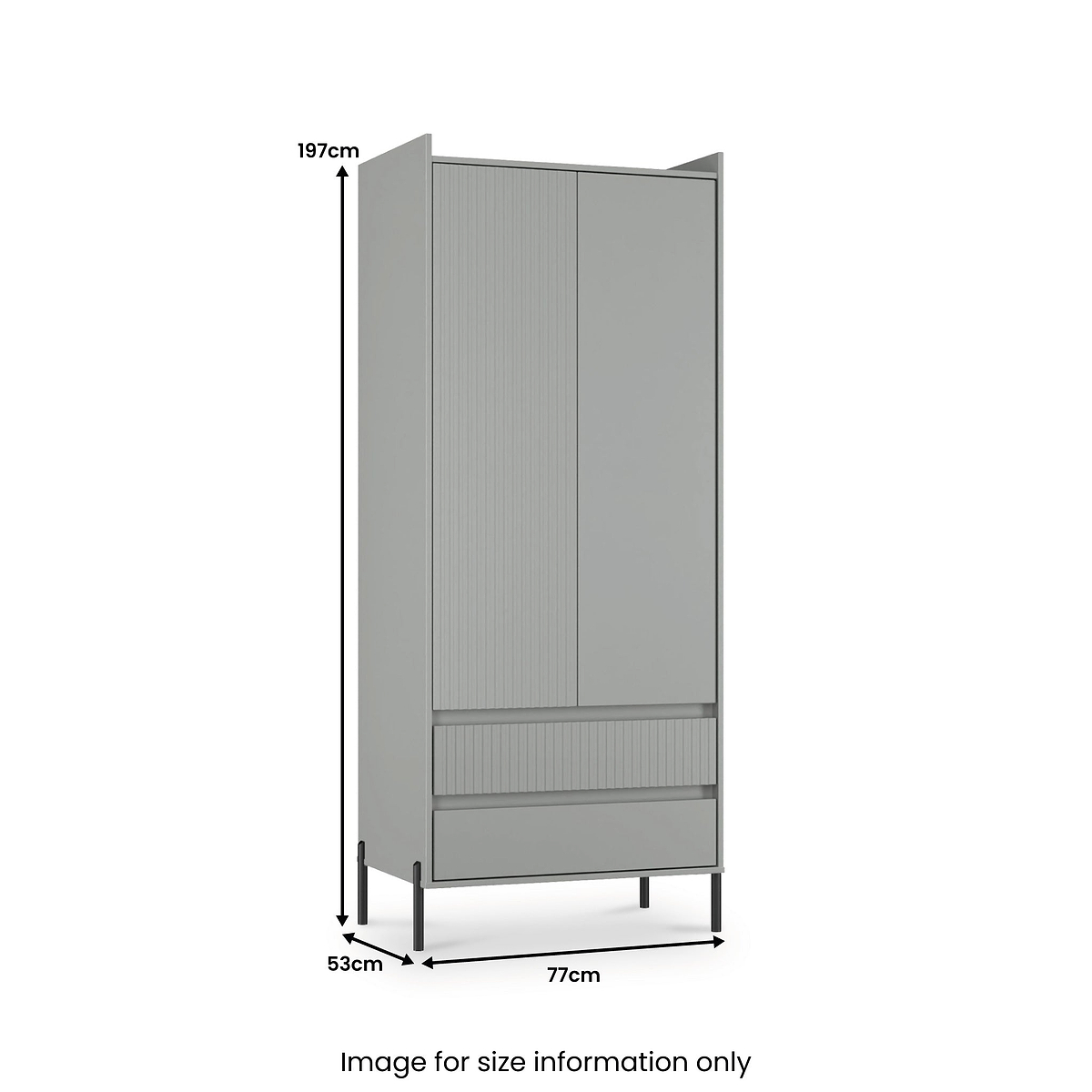 Kenton Double Wardrobe With Drawers Dusk Grey from Roseland Furniture
